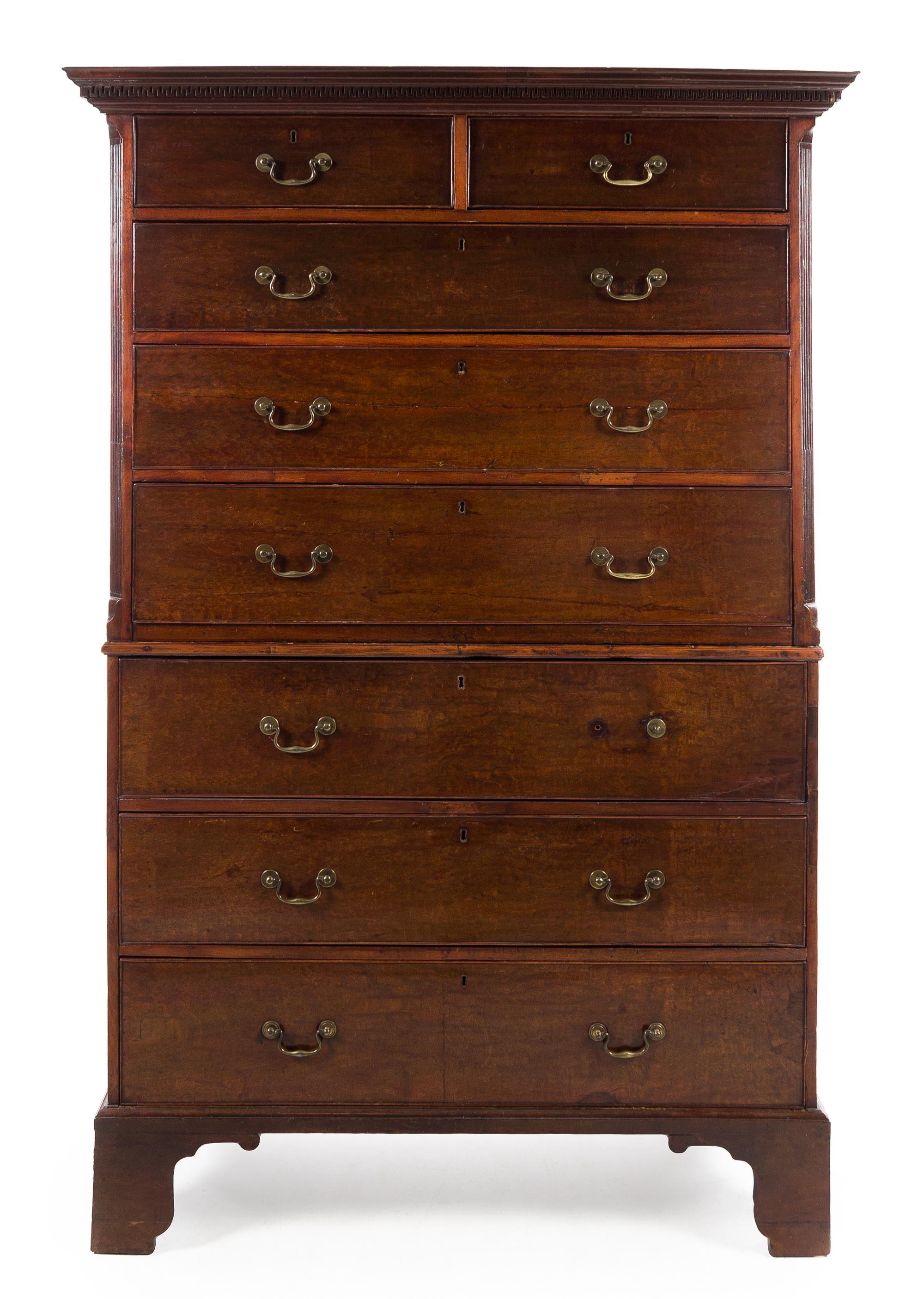 A Chippendale Style Mahogany High Chest of Drawers — CIRCA 1800