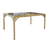 A Carved Wood Faux Bois Table 66.5" W x 53" D x 28.5" H — France, Mid-20th Century