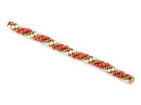 Van Cleef & Arpels, France, Coral and Cultured Pearl 'Twist' Bracelet