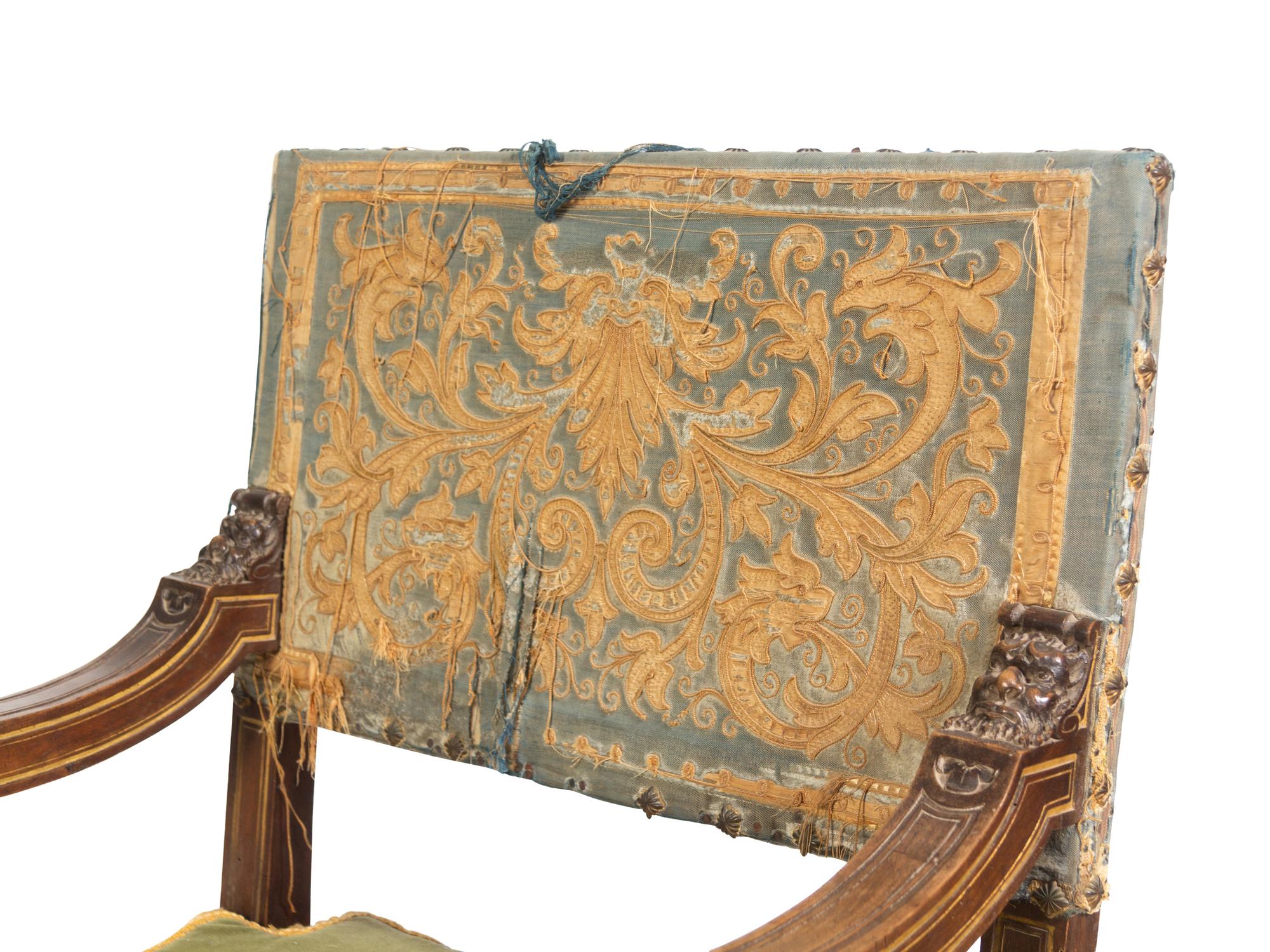 An Italian Baroque Walnut Armchair