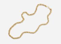 A 14K Yellow Gold Knot Link Necklace