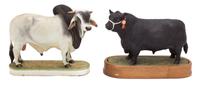 Two Royal Worcester Porcelain Bulls Height 8 inches. — 20TH CENTURY