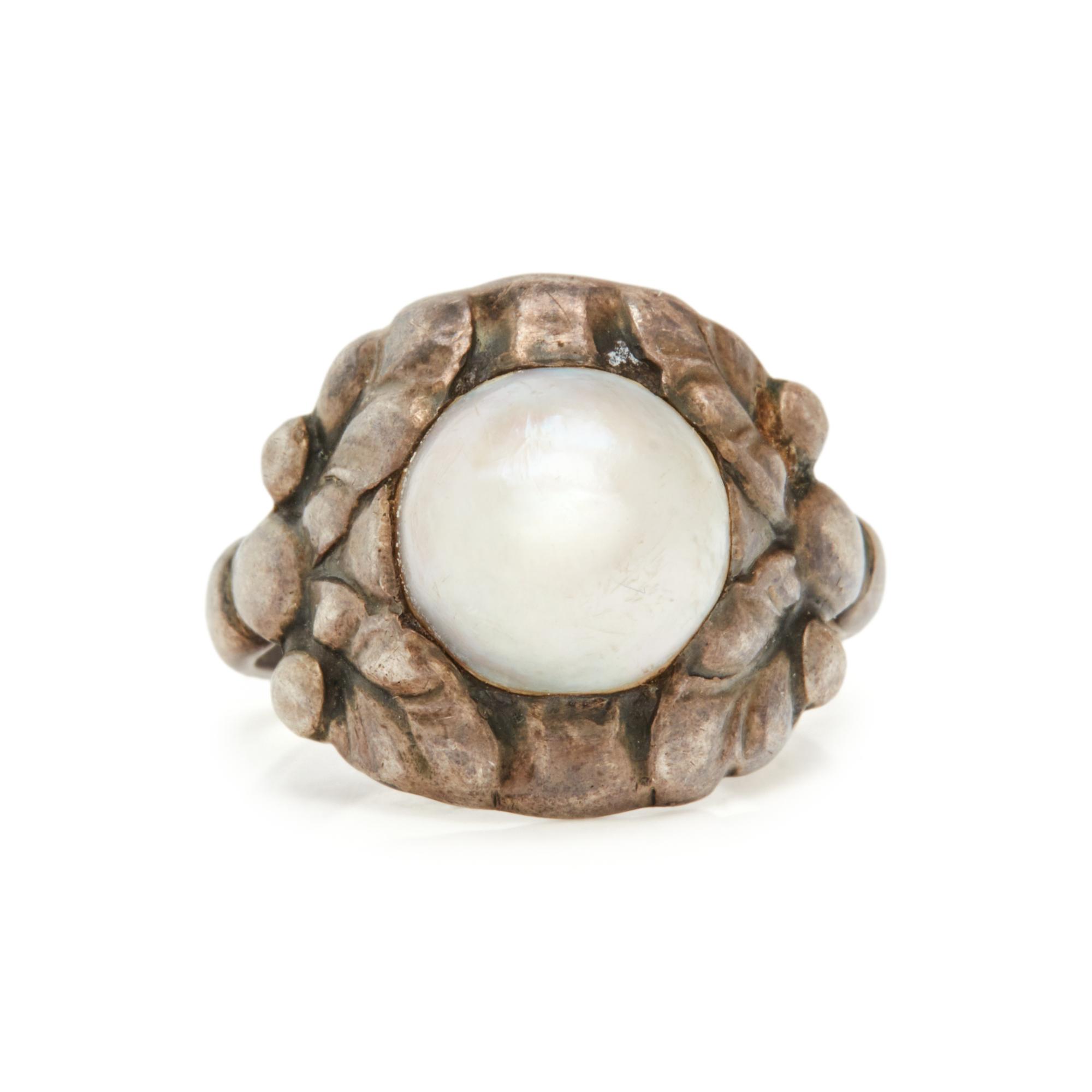 GEORG JENSEN, SILVER AND CULTURED PEARL JEWELRY SUITE