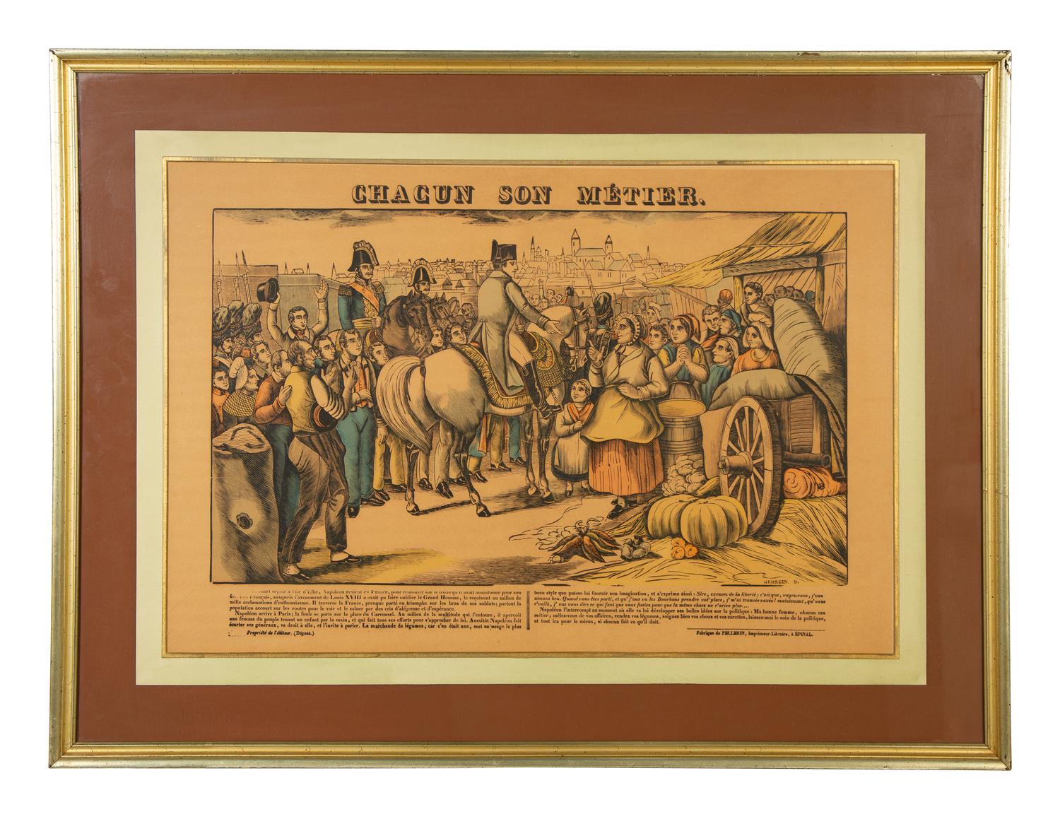 A Set of Five Napoleonic Colored Engravings After François Georgin