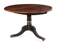 A Regency Faux Marble and Parcel Gilt Decorated Tilt-Top Breakfast Table