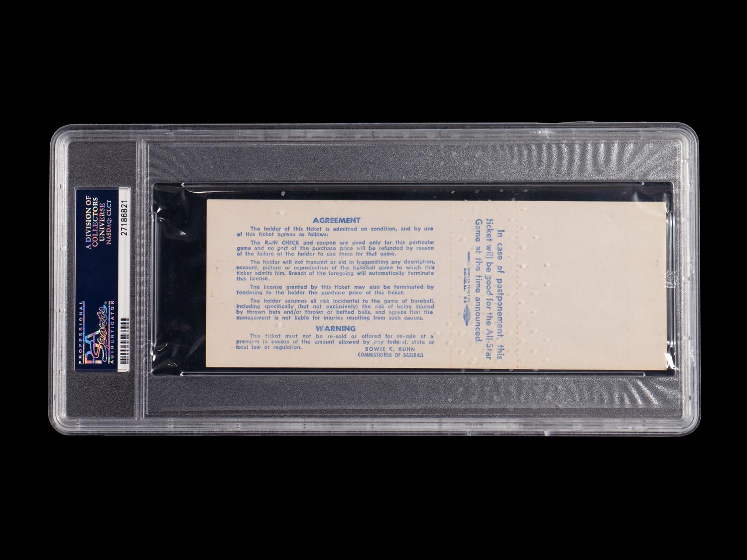 A 1971 Major League Baseball All-Star Game Ticket (PSA 5 EX),