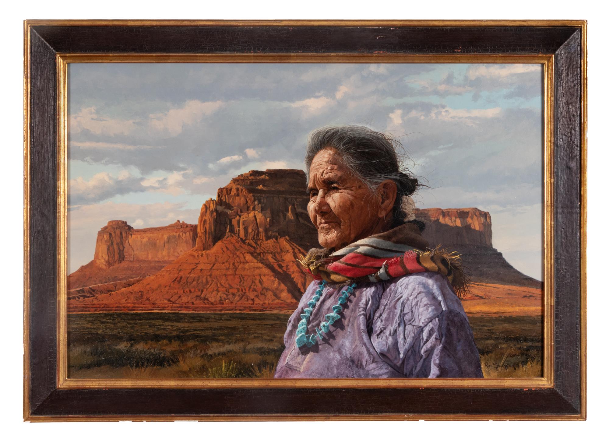 Navajo Woman in a Landscape