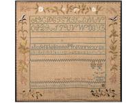 A Connecticut Needlework Alphabet Sampler, Wrought by Miranda Brockaway