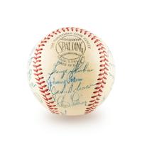 A 1954 Brooklyn Dodgers Team Signed Autograph Baseball Including Jackie Robinson and Roy Campanella (Beckett Authentication Services)
