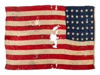 [CIVIL WAR]. 35-star American flag. [ With: ] Partial flags and fragments of flags from the period.