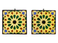 A Pair of Spanish Pottery Tiles
