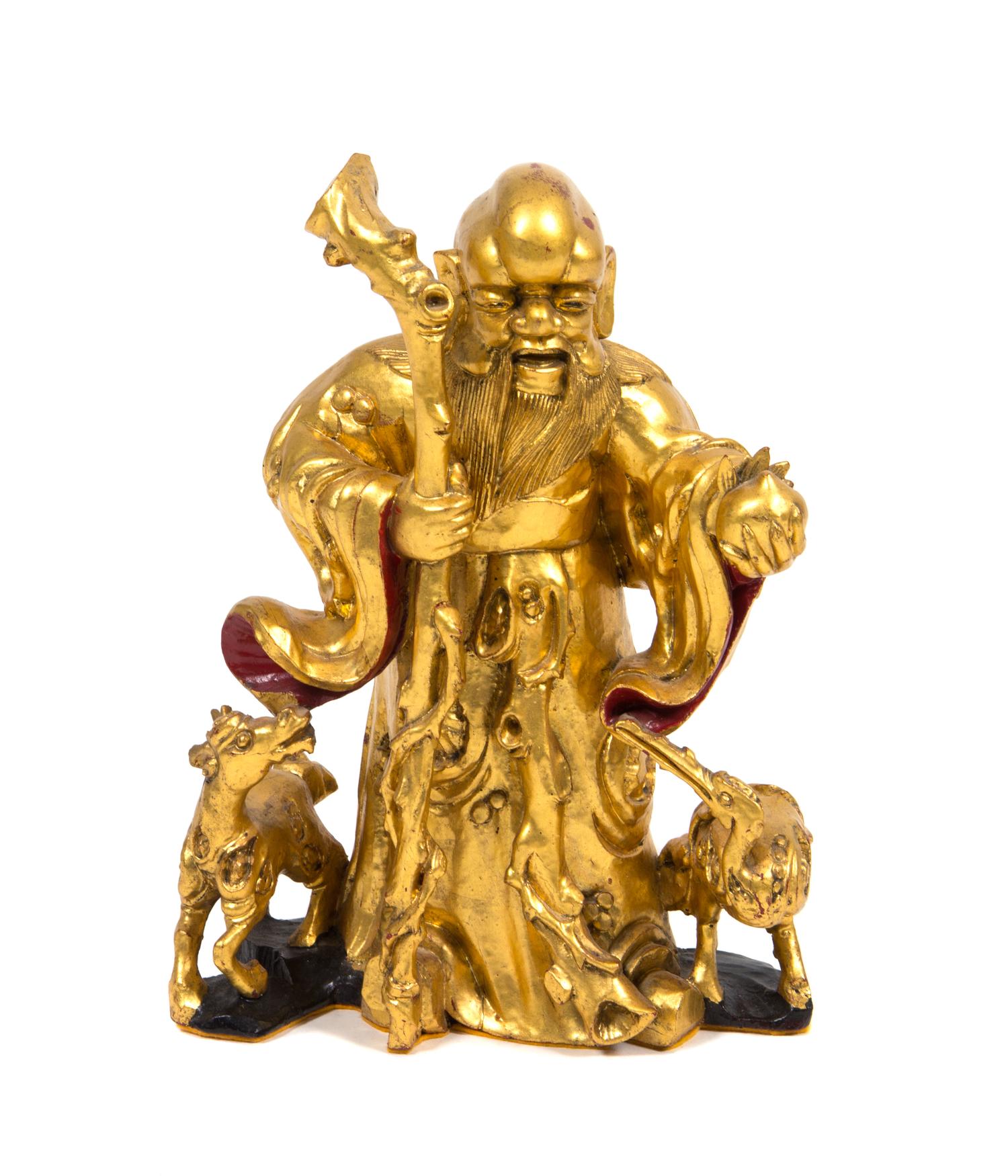 A Chinese Pierce Carved Giltwood Table Lamp Height of lamp 42 inches.