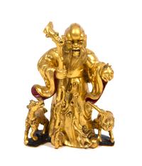 A Chinese Pierce Carved Giltwood Table Lamp Height of lamp 42 inches.