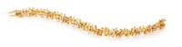 A Modernist Brutalist 18 Karat Yellow Gold and Diamond Bracelet, Ed Wiener, 20.10 dwts.