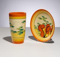 Clarice Cliff (English, 1899–1972) — Orange Erin pattern, Two Items