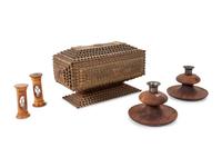 A Collection of Folk Art Carved Puzzle Whimsies and Other Articles