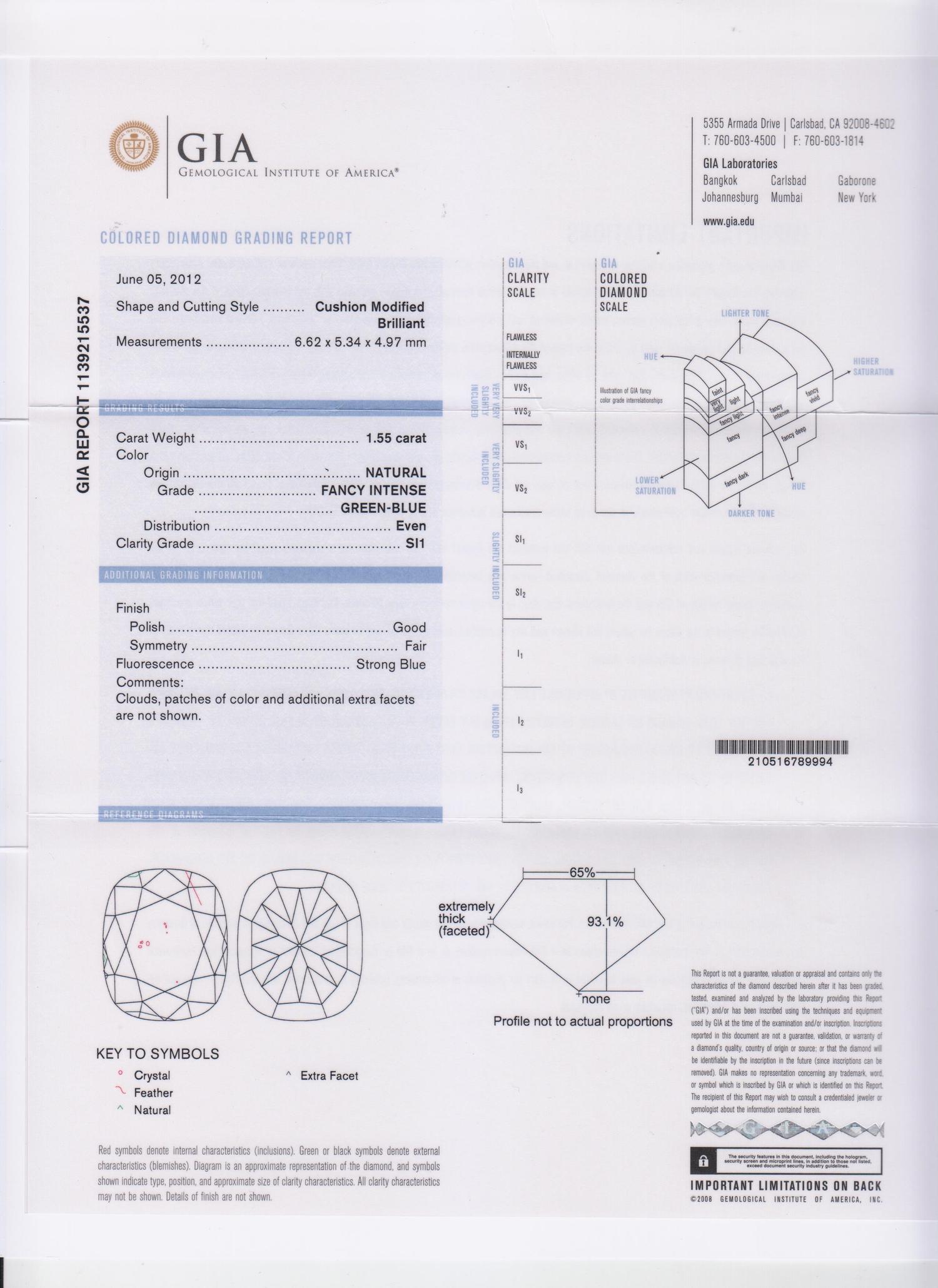 An Important Platinum, Fancy Colored Diamond and Diamond Ring, 3.70 dwts.