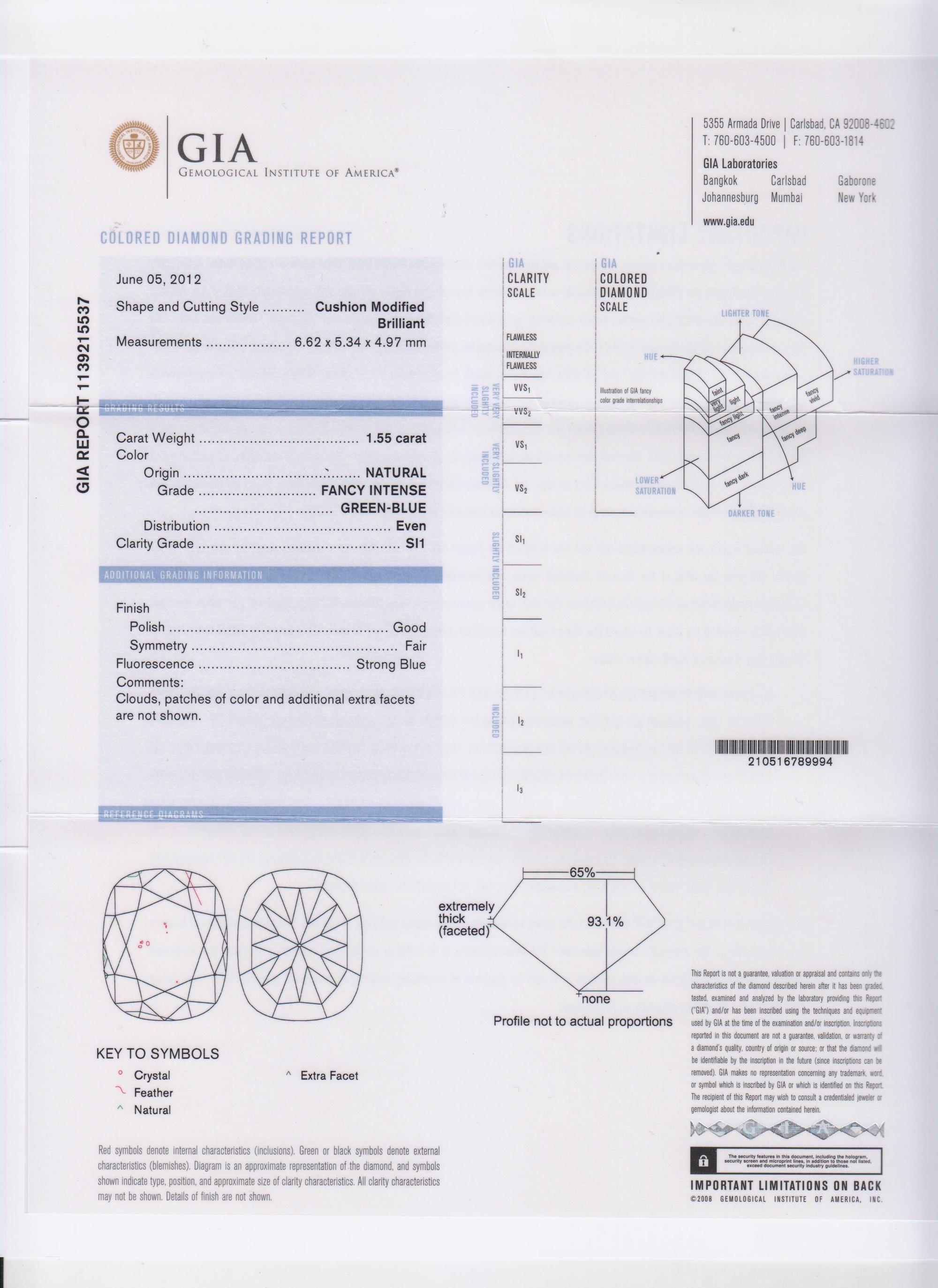 An Important Platinum, Fancy Colored Diamond and Diamond Ring, 3.70 dwts.