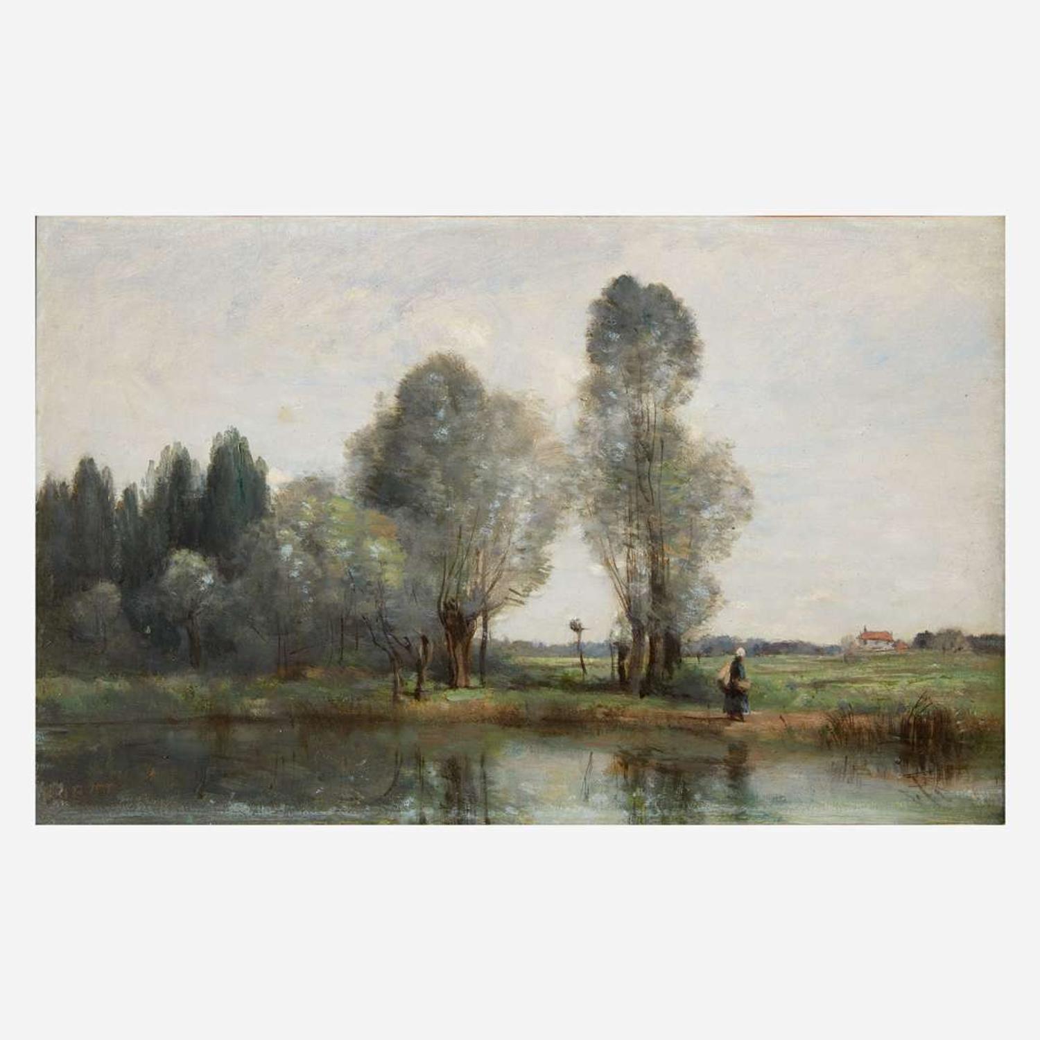 Jean-Baptiste-Camille Corot (French, 1796–1875) Saules Près d'un Ruisseau. Limousin