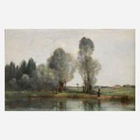 Jean-Baptiste-Camille Corot (French, 1796–1875) Saules Près d'un Ruisseau. Limousin