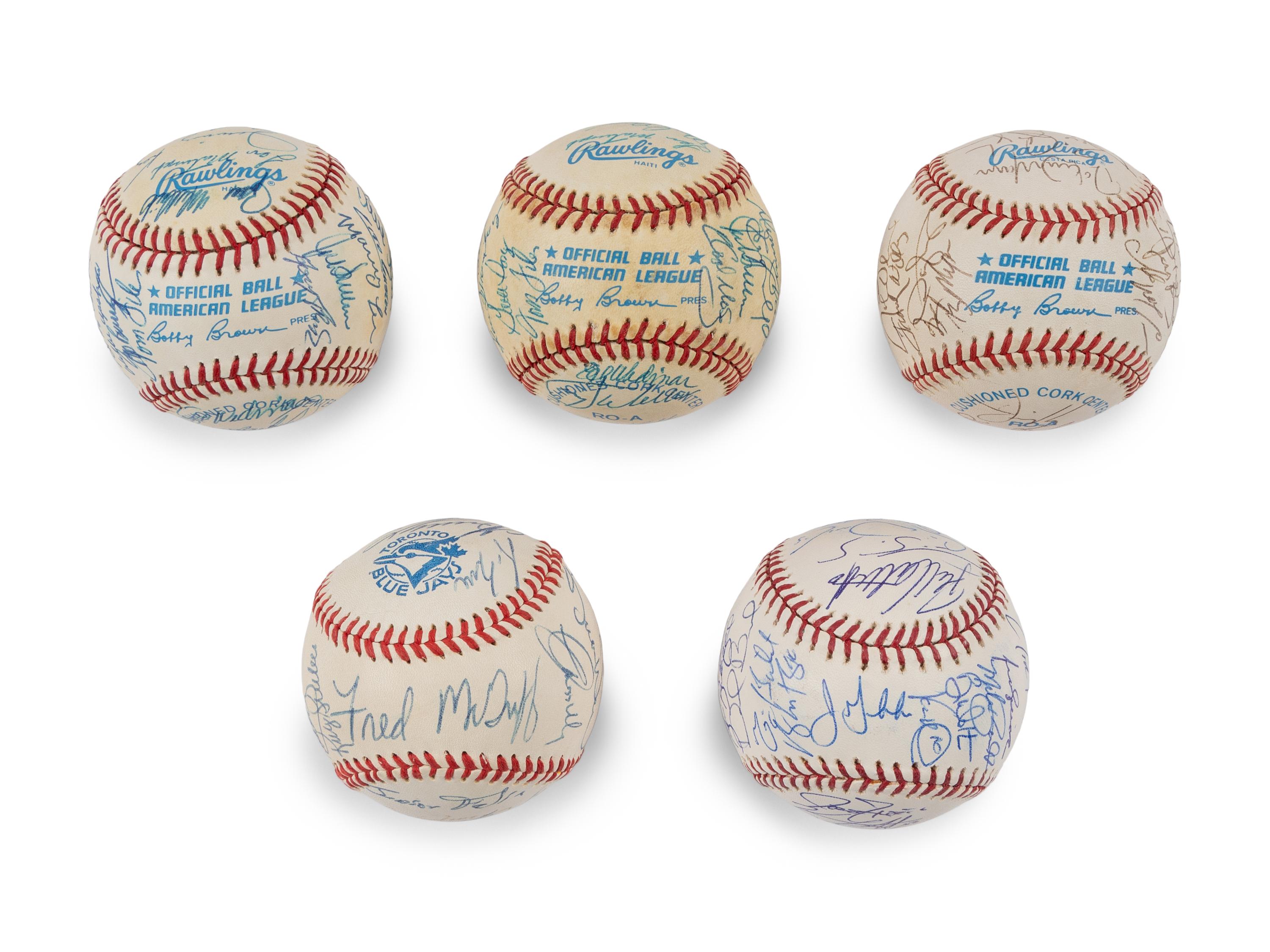 A Group of Assorted 1980s-2000s Toronto Blue Jays Team Signed Autograph Baseballs