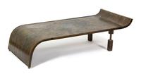 A Philip and Kelvin LaVerne Bronze Clad Wood Low Table Height 18 x width 60 x depth 29 1/2 inches. — NEW YORK, CIRCA 1960's