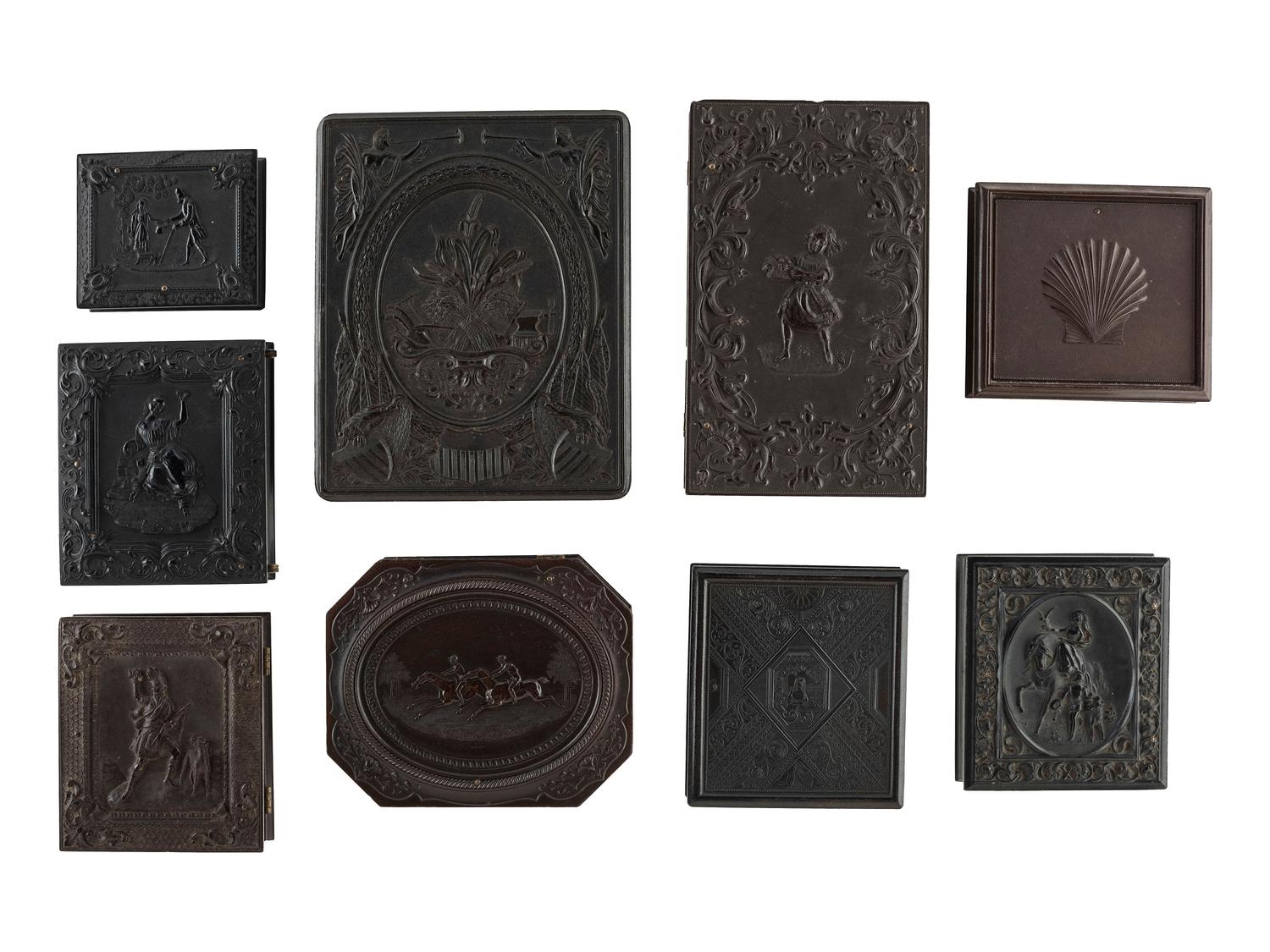 [EARLY PHOTOGRAPY]. A group of 9 Very Rare and Rare Union cases in assorted sizes, including: