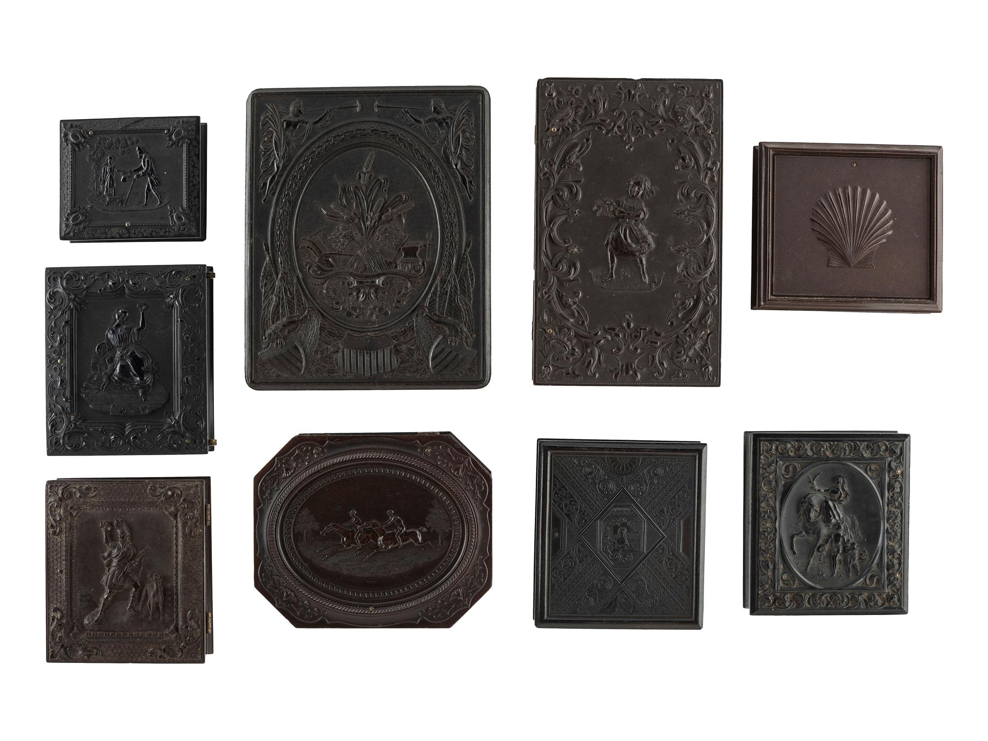 [EARLY PHOTOGRAPY]. A group of 9 Very Rare and Rare Union cases in assorted sizes, including: