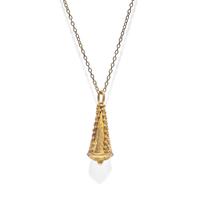 A Roman Gold Hercules Club Pendant — with a modern gold chain