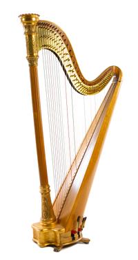 A Lyon & Healy Giltwood Style Twelve Harp Height 63 inches. — CIRCA 1920s
