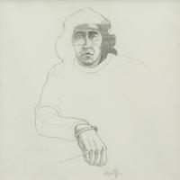 Two Works: Two Figures and Indian with Headband, together with a letter from the artist