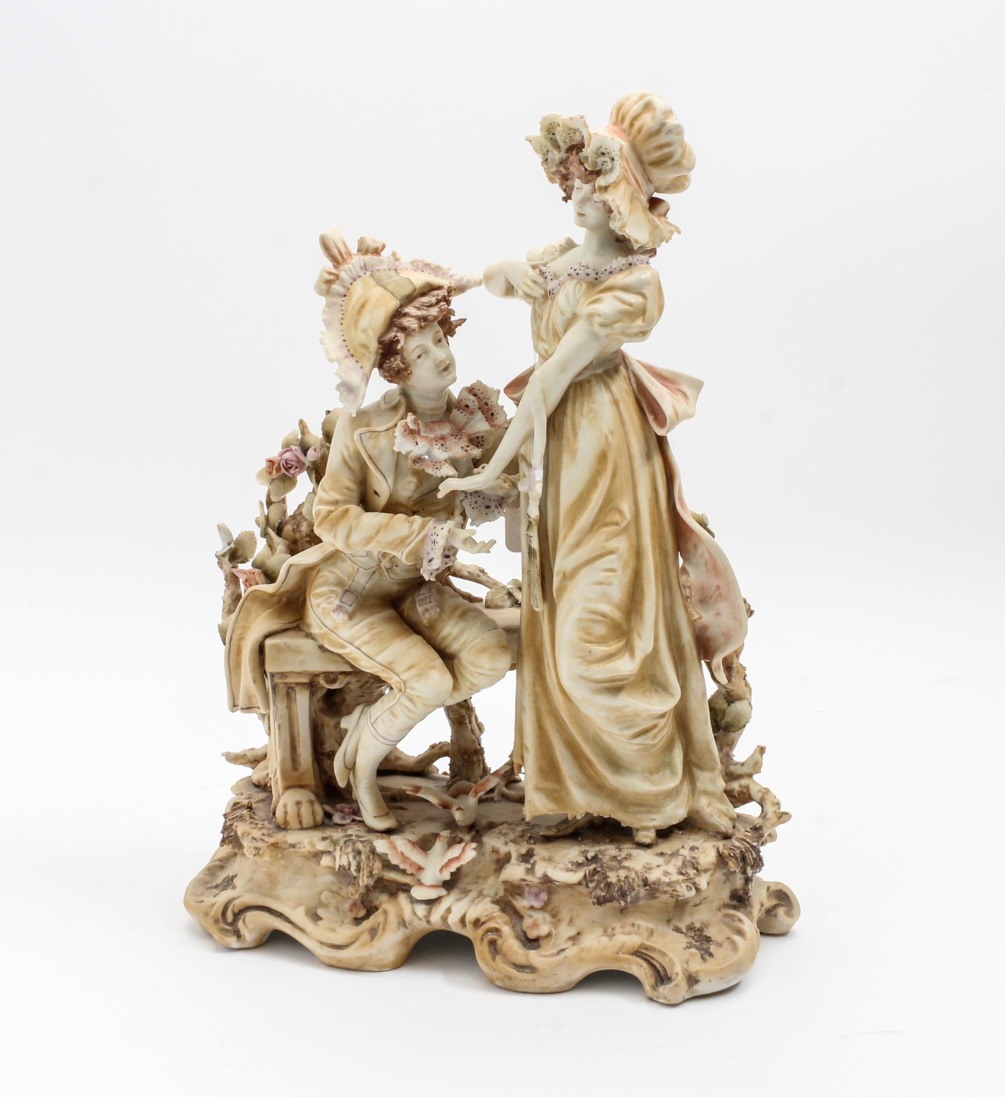 A Continental Porcelain Figural Group Height 12 3/4 inches. — 20TH CENTURY