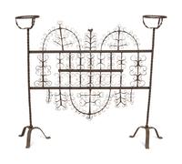 A Mizner Wrought Iron Fire Screen with Candleholders