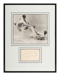 A Nellie Fox Signed Autograph Index Card Display (Beckett Authentication Services Letter),