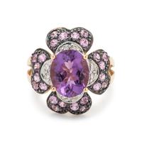 AMETHYST, PINK SAPPHIRE AND DIAMOND RING