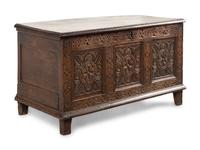 A William and Mary Carved Oak Blanket Chest