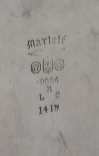 An American Silver Martele Entree Dish, Gorham Mfg. Co., Providence, RI, 1908, shaped circular, the undulating border chased with gourd