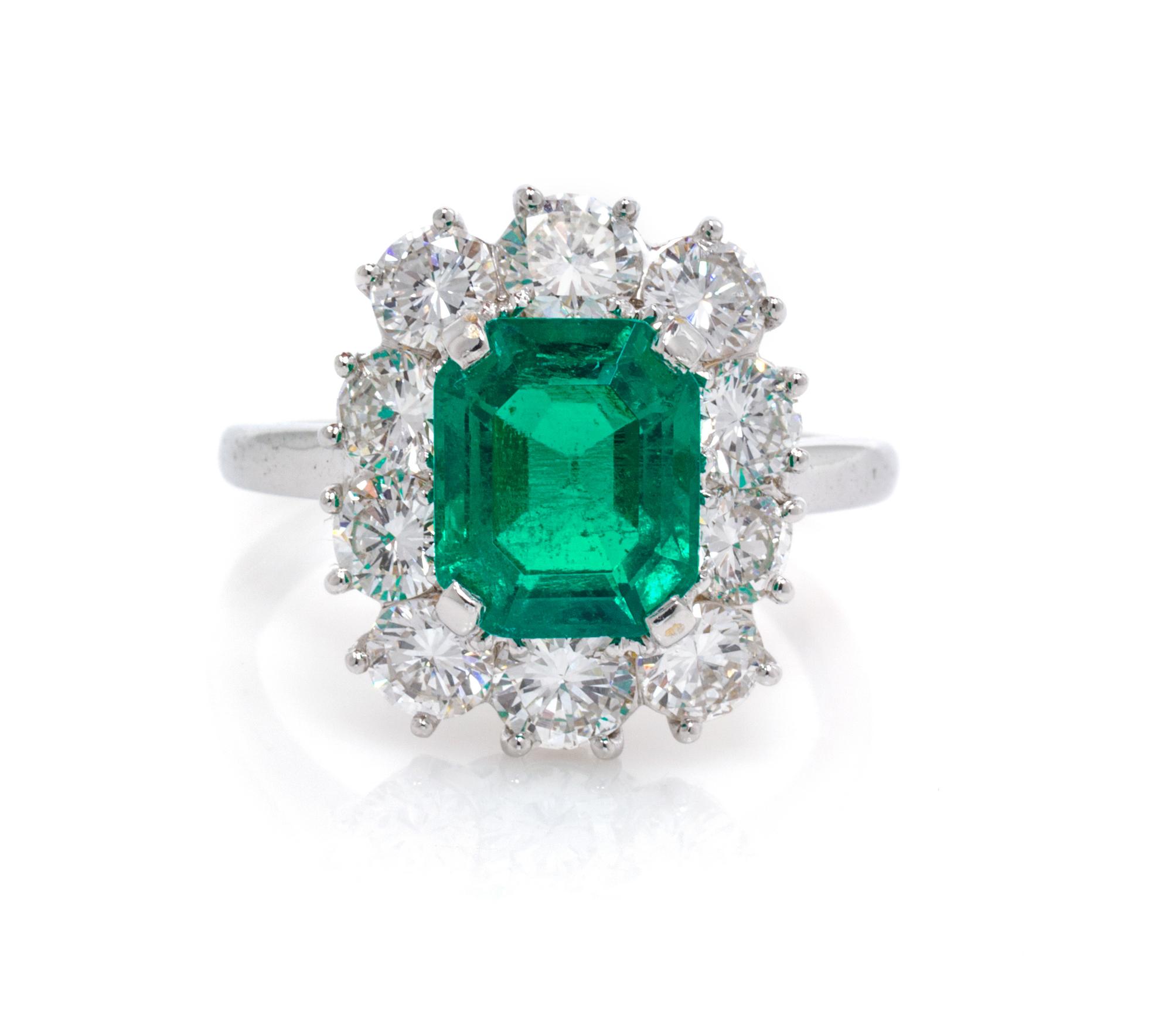 A Platinum, Emerald and Diamond Ring, Van Cleef & Arpels, Circa 1960, 3.50 dwts.