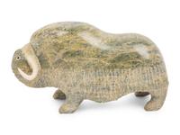 Inuit Carved Serpentine Stone Sculpture of a Muskox