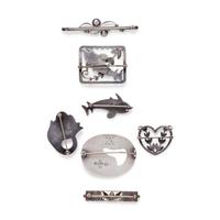GEORG JENSEN, COLLECTION OF STERLING SILVER BROOCHES