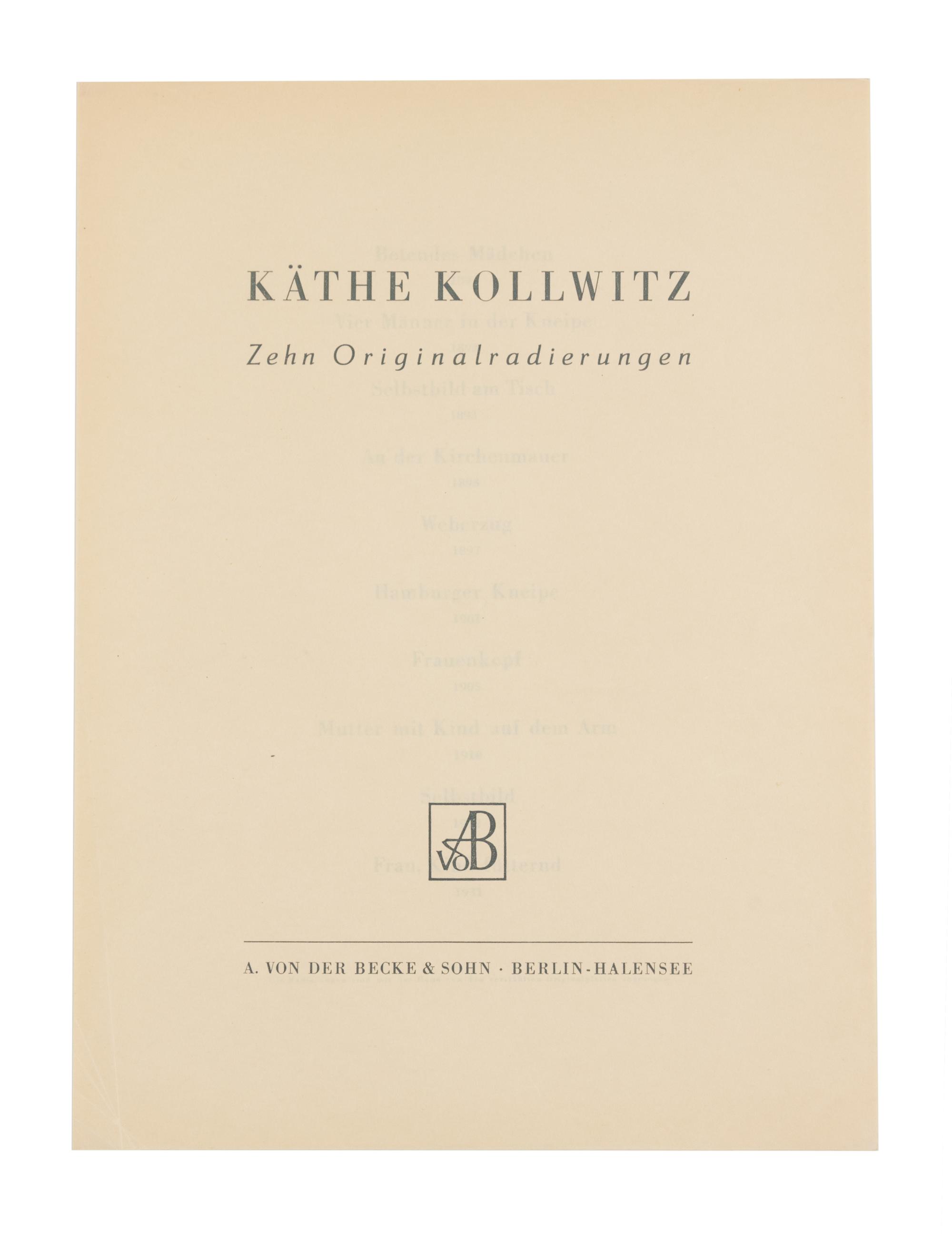 Zehn Original radierungen (complete portfolio of 10 in original pasteboard portfolio), 1892-1931