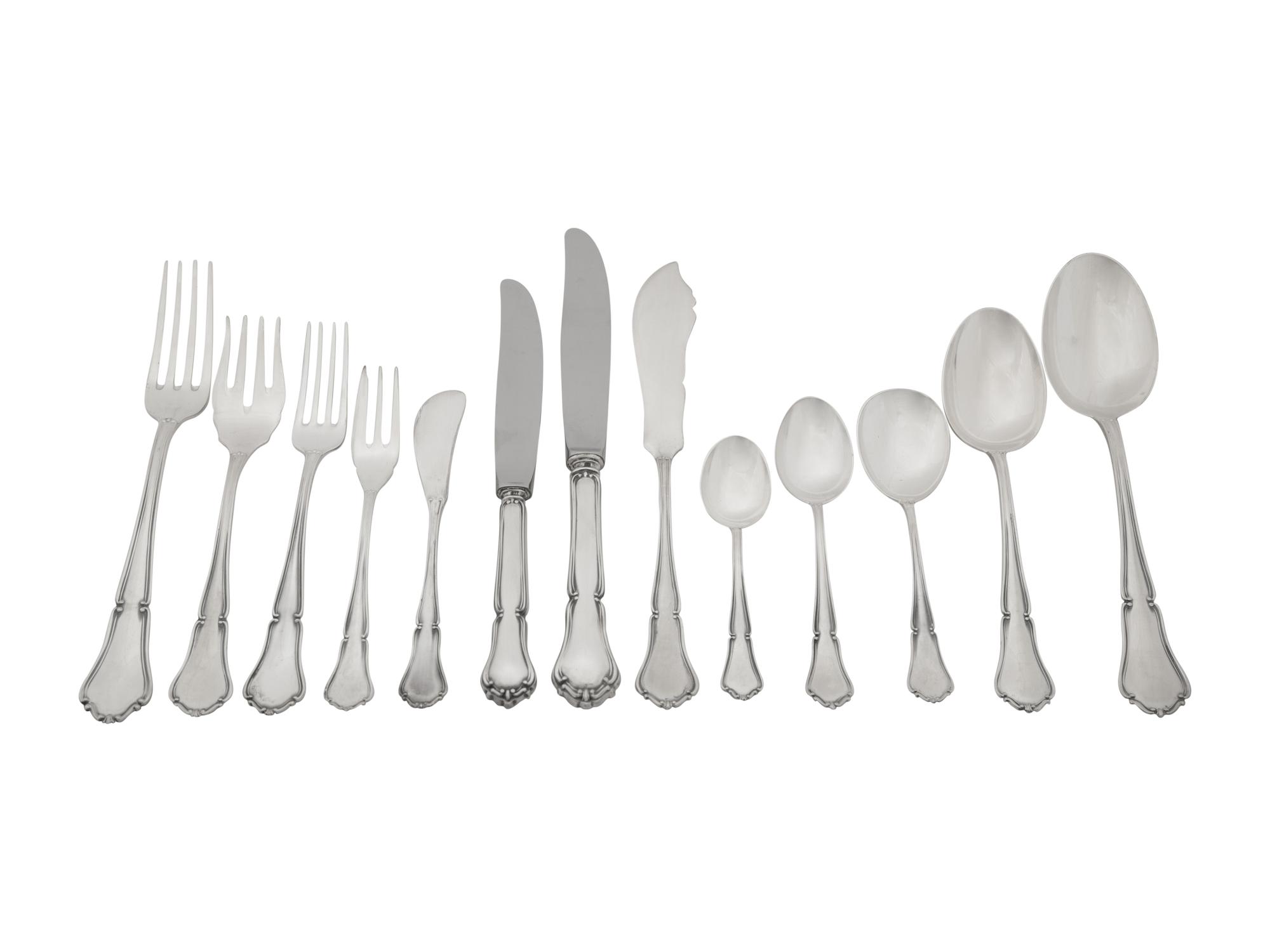 A Peruvian Silver Flatware Service