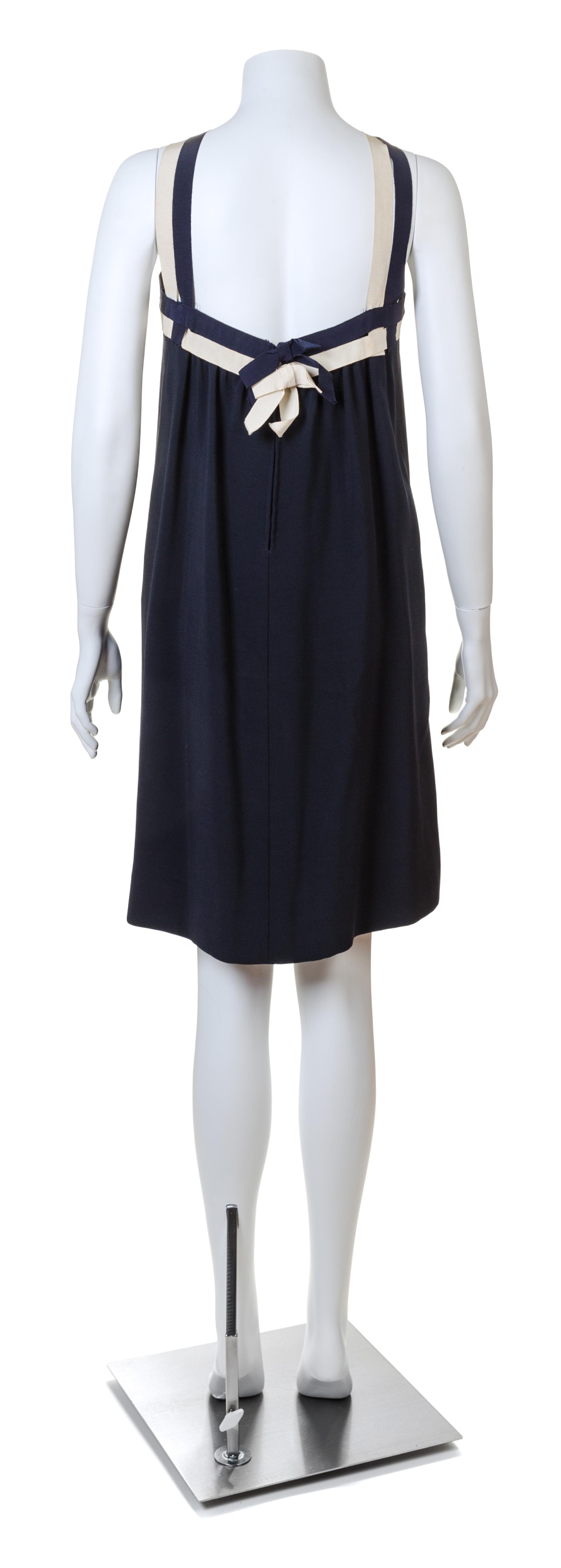 A Guy Laroche 1960s Navy Wool Haute Couture Sailor Dress, No size.