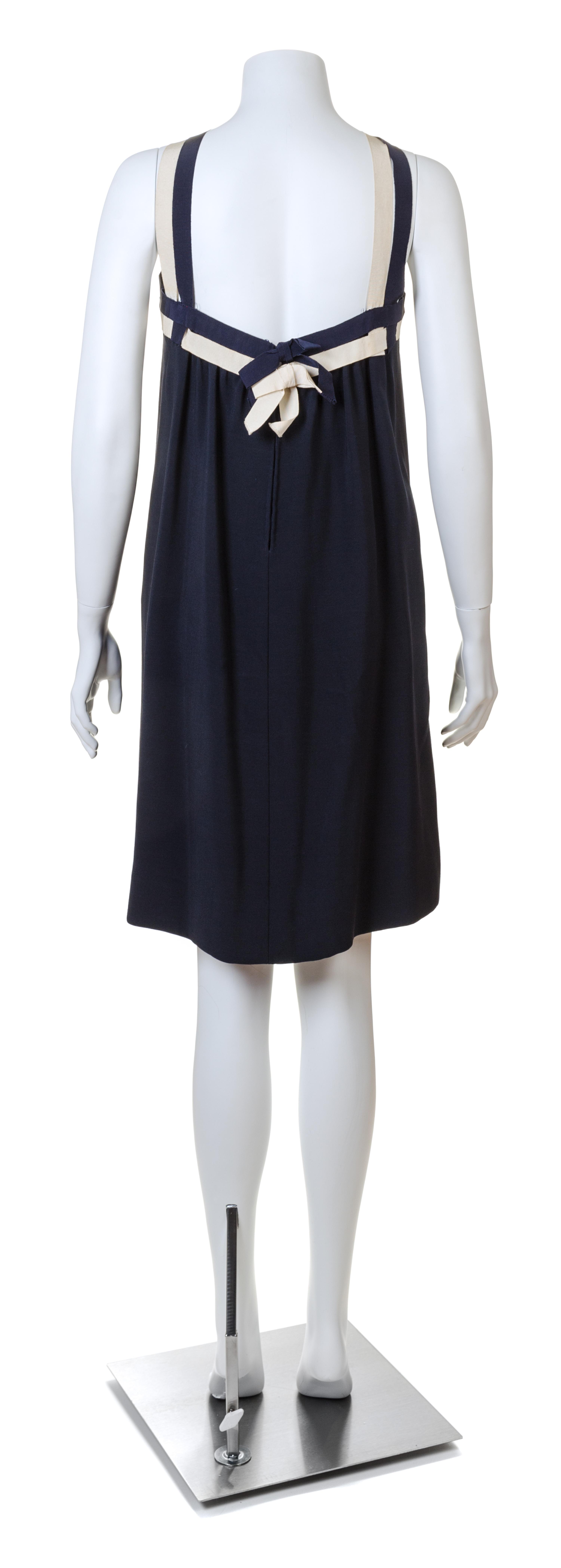 A Guy Laroche 1960s Navy Wool Haute Couture Sailor Dress, No size.