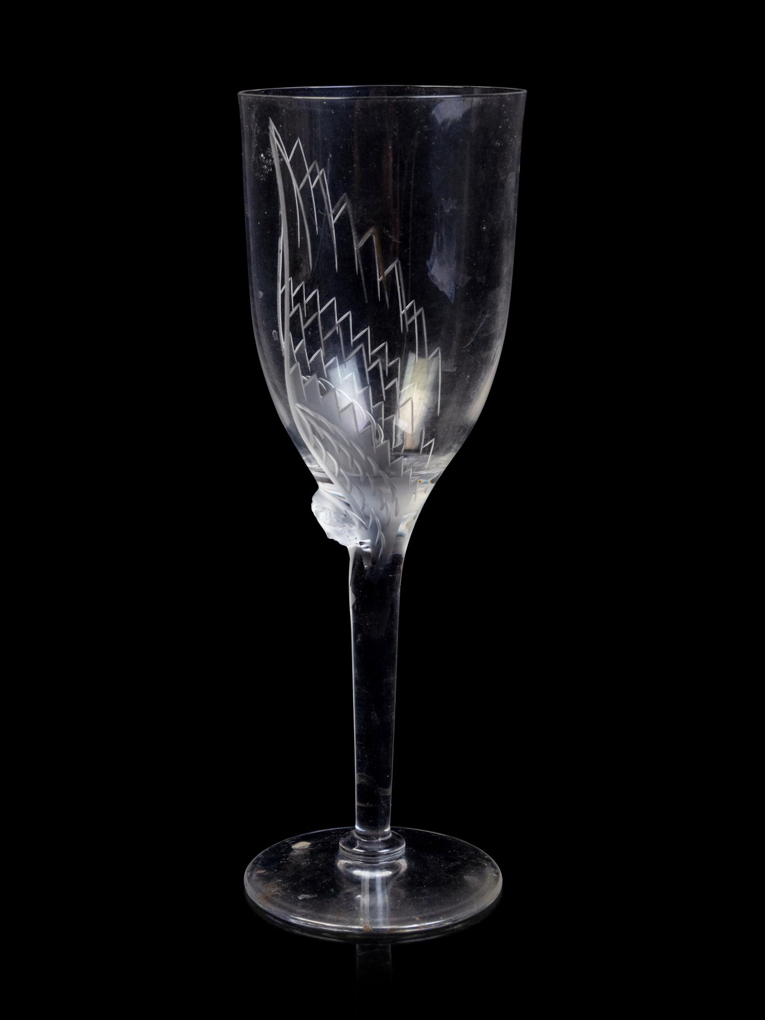 A Set of Twenty-Six Lalique Ange Glasses