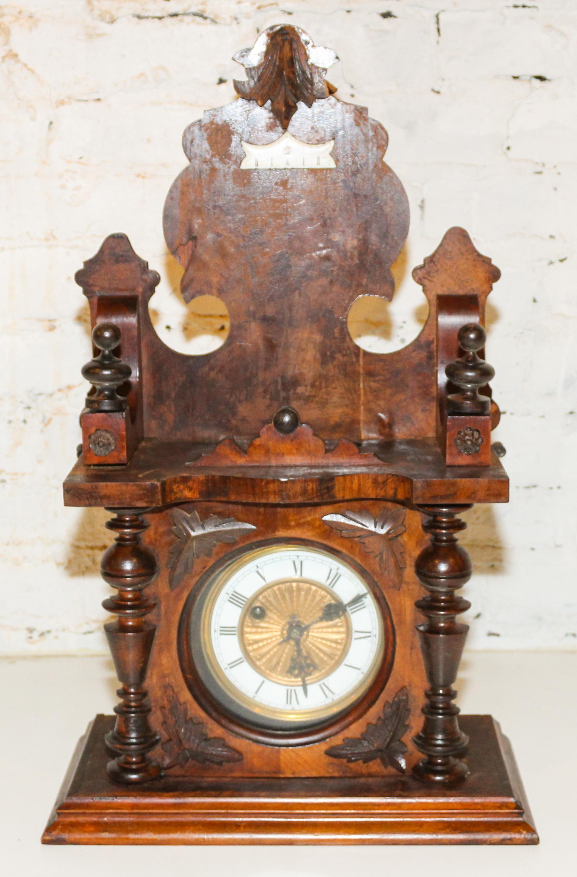 A German Oak Regulator Clock Height 23 1/2 inches.