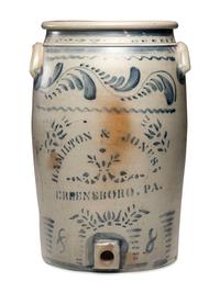 A Hamilton and Jones Eight-Gallon Stoneware Cooler