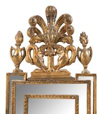 An Italian Giltwood Two-Light Girandole Mirror