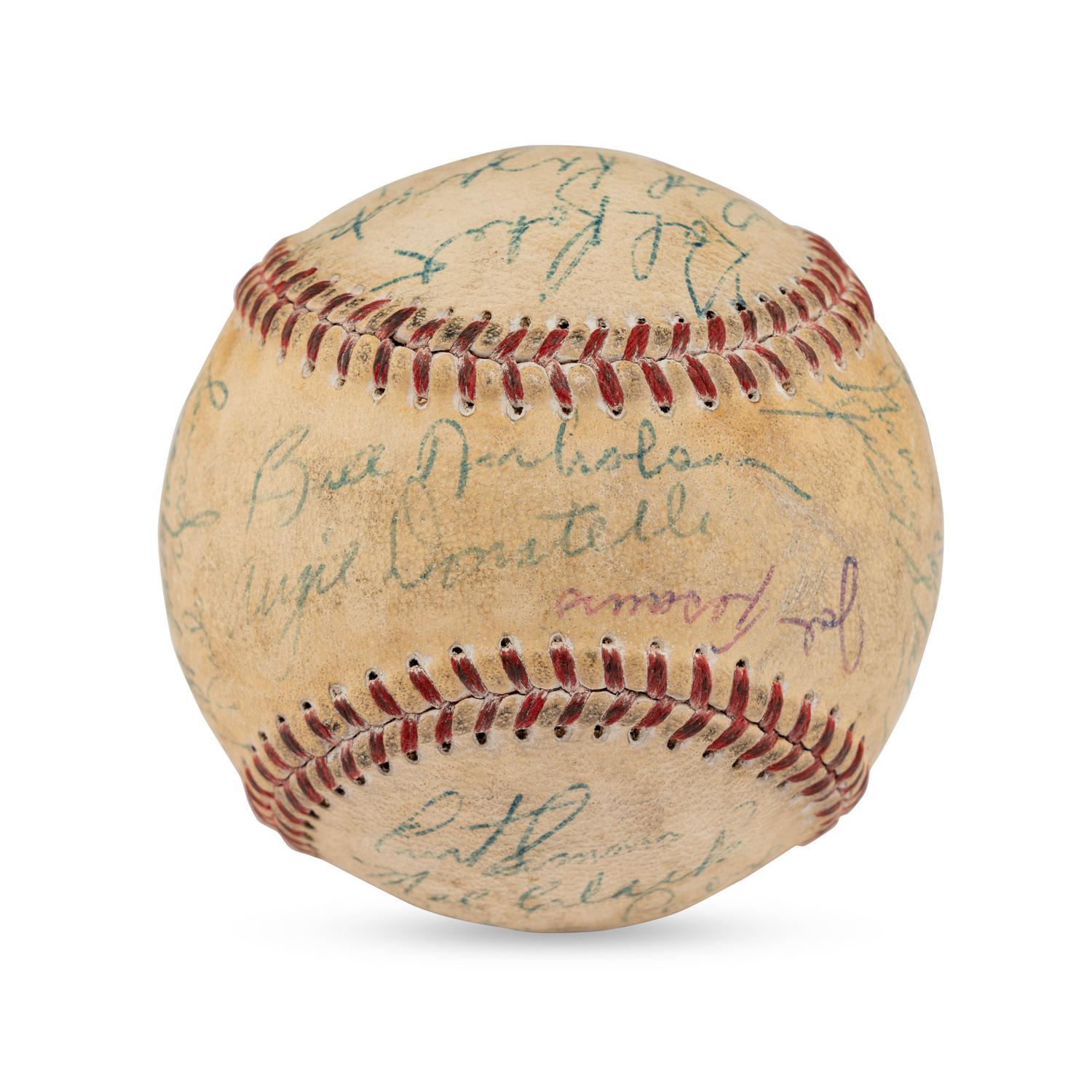 A Philadelphia Phillies Multi Signed Autograph Baseball With Additional 1950s Stars (Stan Musial, Enos Slaughter)