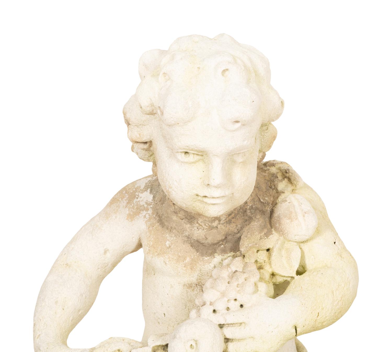 A Pair of Carved Stone Cherubs